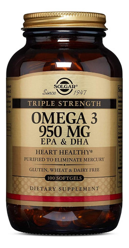 Omega 3 950 Mg Epa & Dha 100 Capsulas Blandas Solgar