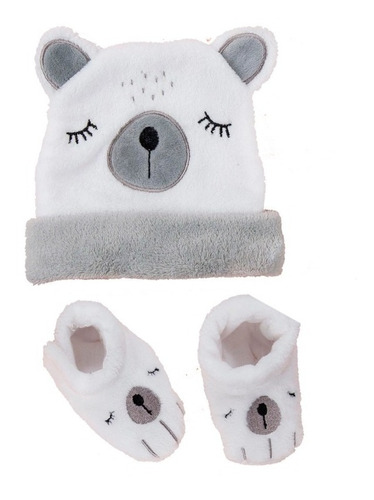 Gorro + Bufanda Oso Panda Para Bebe, Invierno, Niña