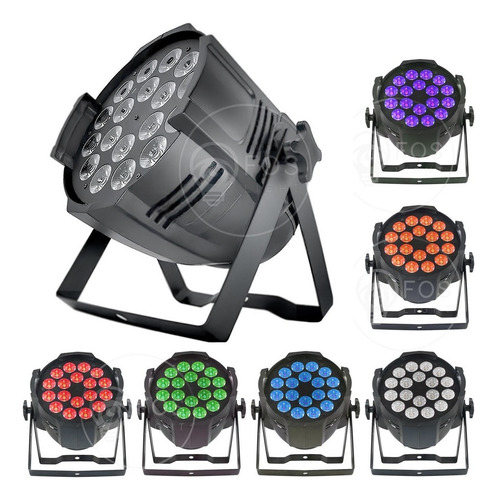 6x Refletor Optipar Led 18x18w Rgbwa+uv Hexaled 6in1 Festas 127/220V