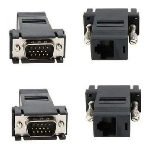 Par De Adaptador Extensión Vga Hembra A Rj45 38 Mts Video