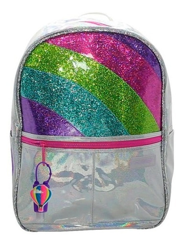 Mochila Espalda Cresko 18 Pulgadas Dublín Rainbow Color Plateado