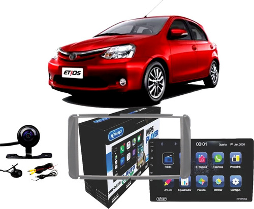 Kit Central Midia Carplay Android Auto Etios 2012 13 A 2021