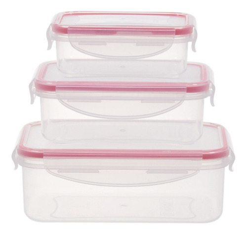 3 Topper Rectangular Contenedor Alimentos Hermético Cocina
