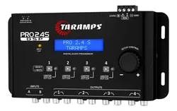 Processador de áudio Taramps Pro 2.4S preto com botões no painel