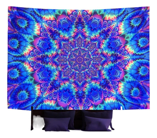 - Tapiz Fluorescente De Ratán Mandala Champiñón