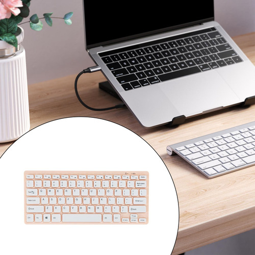 Teclado Com Fio Digação Confortável Mini Conveniente Rosa