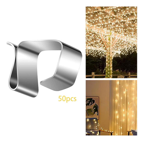 50 Piezas Clips De Luz De Navidad Ganchos De Luz Ganchos L