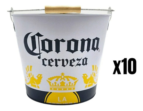 Imagen 4 de 7 de Frapera Balde Corona Con Destapador X10 Unidades