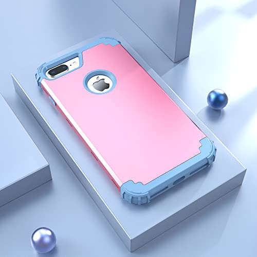 Funda Para iPhone 8 Plus iPhone 7 Plus Rosa/azul Claro Duro