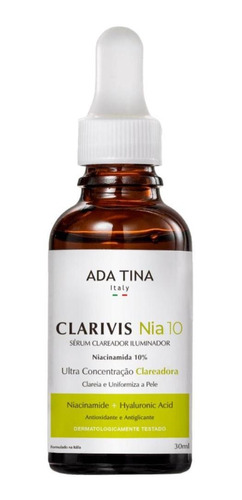 Sérum Clareador E Iluminador Ada Tina Clarivis Nia 10 - 30ml