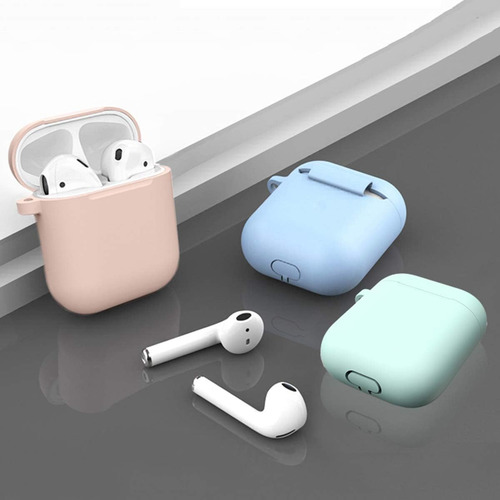 Funda De Silicona Para AirPods 1 Y 2 Gen, Rosa-turquesa