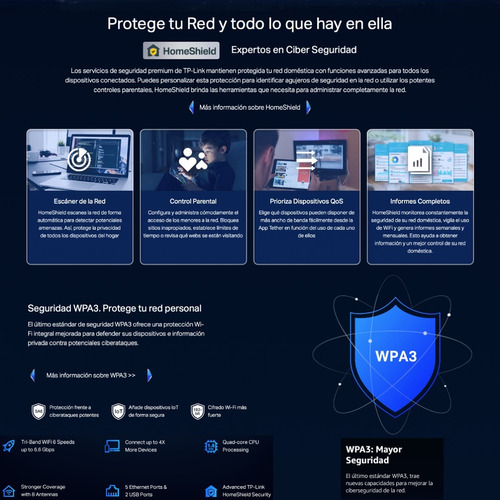 Router Tplink Rompe Muros Mesh Wifi6 Tri-band Archer Ax 2.5g