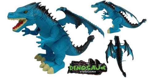 Juguete Dinosaurio Dragon Alas Luz Sonido Camina 35 Cm