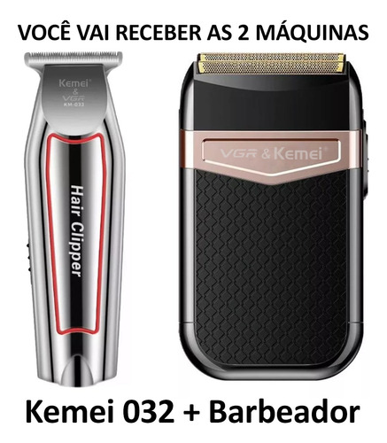 Máquina Barbeador Fazer Barba Aparador Acabamento Sem Fio
