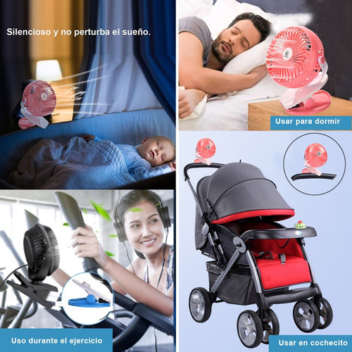 Ventilador De Escritorio Mini Portátil Recargable Usb Rosa