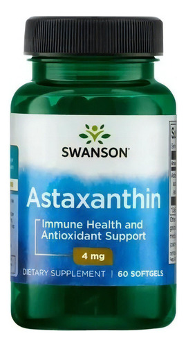 Swanson Astaxantina 4 Mg 60 Geles Antioxidante Sabor Sin Sabor