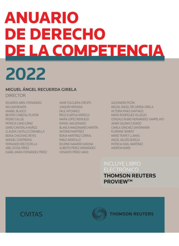 Anuario De Derecho De La Competencia 2022 -   - *