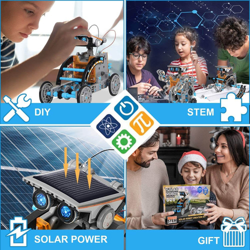 Kit De Robot Solar De Juguete Stem Man Nuo, 12 En 1, Juguete
