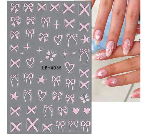 Adesivos De Arte De Unhas, Laços Adesivos, Decalques De Unha