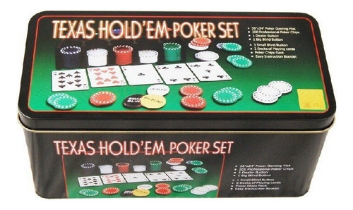 Set De Poker Texas Holdem 200 Fichas Set Caja