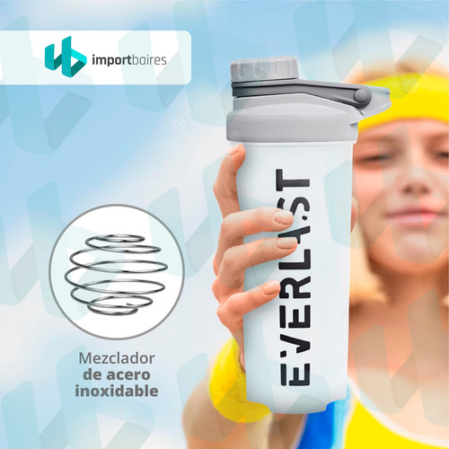 Imagen 7 de 10 de Shaker Premium Everlast Vaso Batidor Para Proteínas Free Bpa
