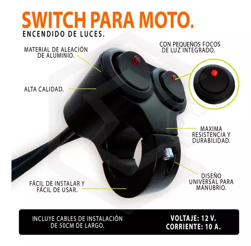 Switch On/off Interruptor Moto -neblineros Luces Manubrio