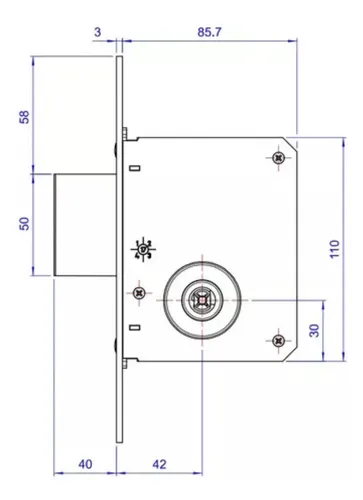 Fechadura Tetra Auxiliar 142 R68 4 Voltas 40mm Papaiz | MercadoLivre