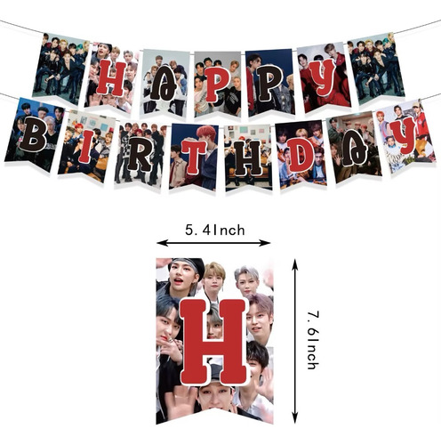 Kit Cotillon Cumpleaños Stray Kids + Tela De Fondo