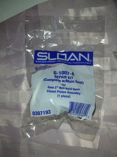 Fluxometro Sloan Piston G-1007-a Original 3,5 Gpf 13,2 Lpf