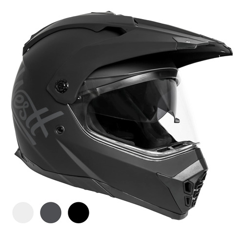 Westt Cross - Casco De Motocross Con Visera Doble, Color Neg