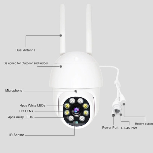 Imagem 5 de 7 de Camera Ip Dome App Yoosee Wifi Externa Ptz Auto Tracking