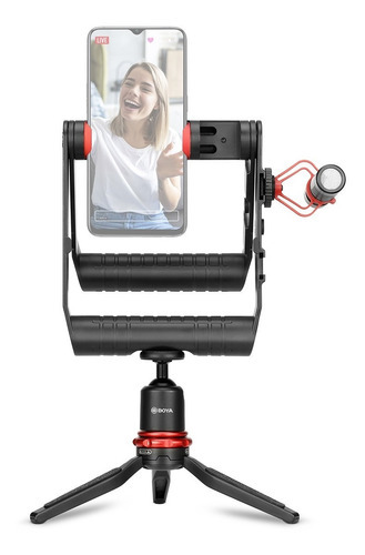 Boya By-vg380 Kit Micrófono Multifuncional Para Celular Color Negro