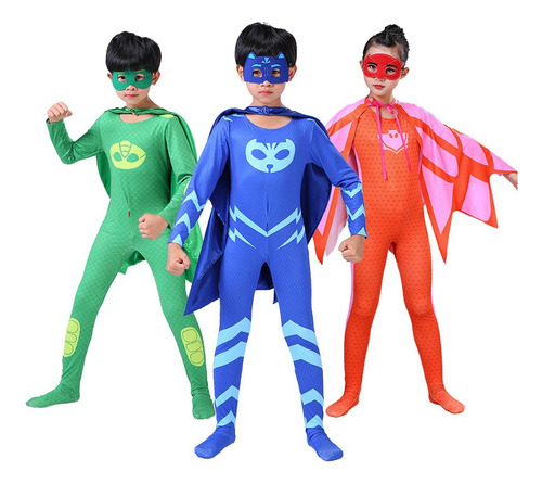 Cosplay Pj Masks Catboy Gekko Traje Halloween Disfraz Niños 1