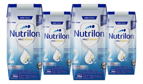 Nutrilon Leche Fórmula Líquida Profutura 2 Brick 200ml X96un