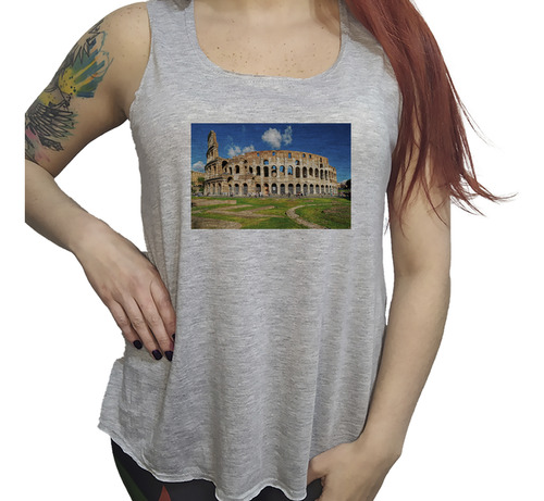 Musculosa Dama Coliseo Romano Monumento Imperial