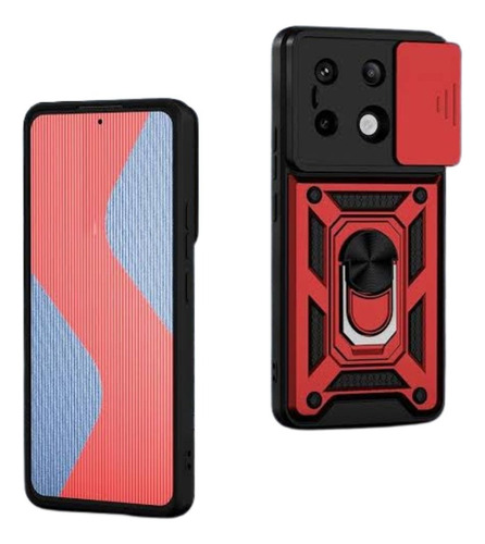 Funda Anillo Con Cubre Camara + Mica De Regalo Rojo Zte Axon 60