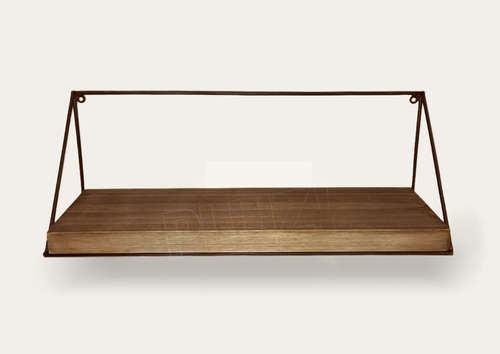 Estante Industrial Vintage 40cm Madera Y Hierro Óxido