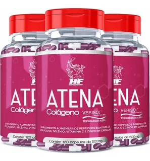 Atena Anticelulite 500mg Kit 3x 120cps Verisol Hf Suplements