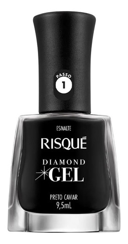 Esmalte Risque Diamond Gel Preto Caviar Cremoso 9,5ml
