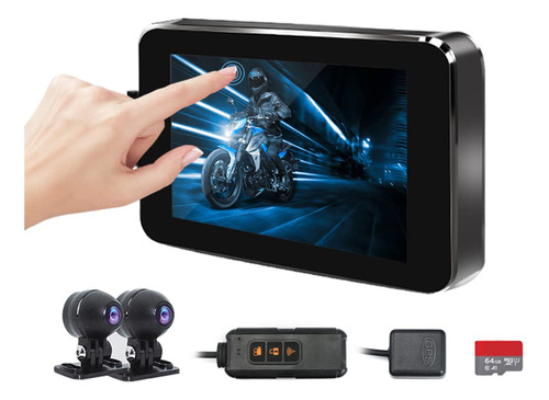 Camara Tablero Dvr Para Motocicleta Pantalla Tactil Ips 4  G