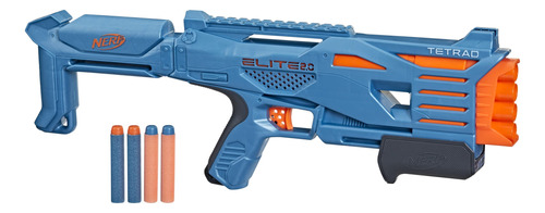 Nerf Elite 2.0 Tetrad Qs-4 Blaster, Incluye 4 Dardos Nerf El