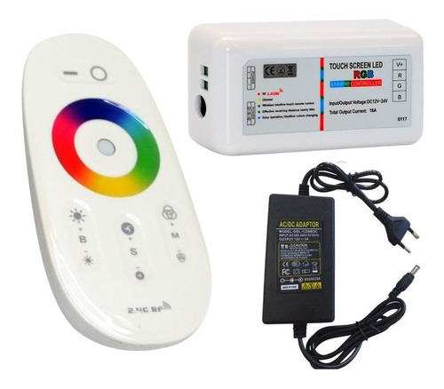 Comando Led Piscina Modulo Rgb Controle Touch E Fonte 12v