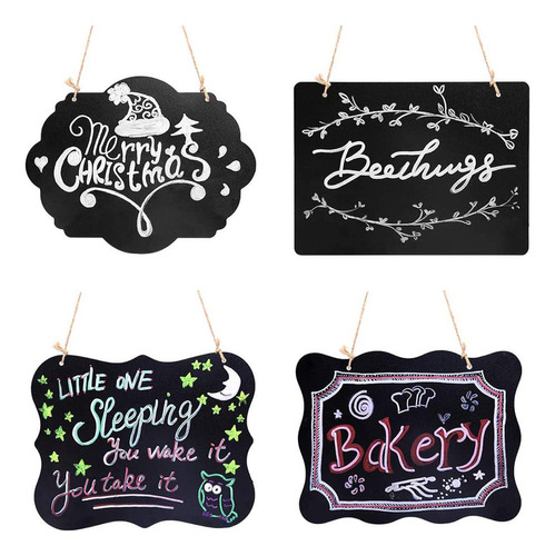 Placa Decorativa Restaurante Chalkboard 4piezas