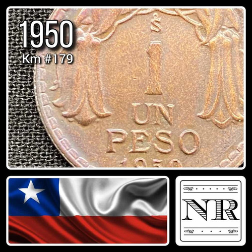 Chile - 1 Peso - Año 1950 - Km #179 - Flor Nacional