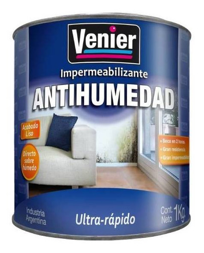 Pintura Antihumedad Impermeabilizante Venier 1kg - Prestigio