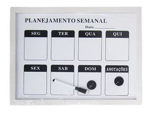 Imagem 1 de 3 de Quadro Lousa Magnetico 24x30 Planner Calendario Planejamento