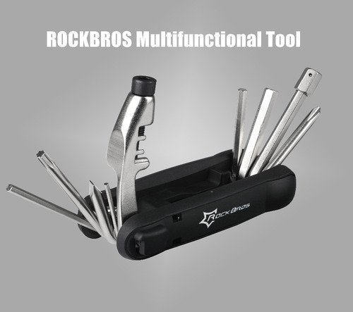 Imagen 1 de 10 de Multi Herramienta Kit Llave Portatil Para Bicicleta Rockbros