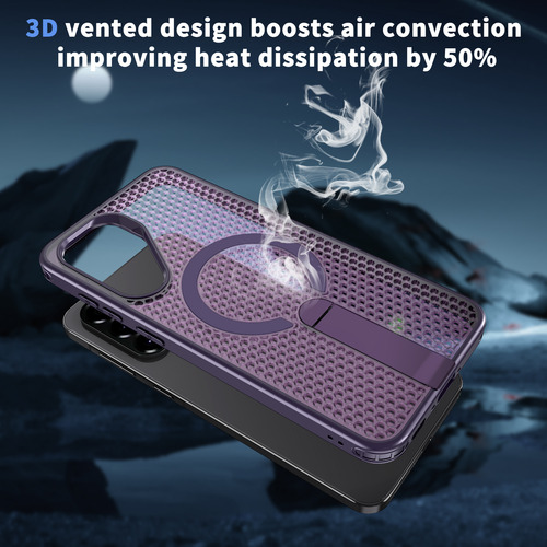Funda De Teléfono Para Samsung Galaxy S25 Ultra Plus S24fe A16, A55, A56, Malla Magnética, Disipación De Calor, A Prueba De Golpes