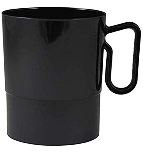 Taza De Café De Plástico Newbury - 8 Oz. | Negra | Pack De 8