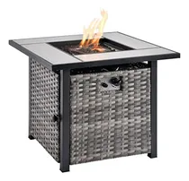 Comprar Mesa De Fuego Ovios 30 , Ratán Sintético, 50,000 Btu, Tapa, 